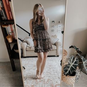 Inspired Hearts Black Floral Strappy Mini Dress